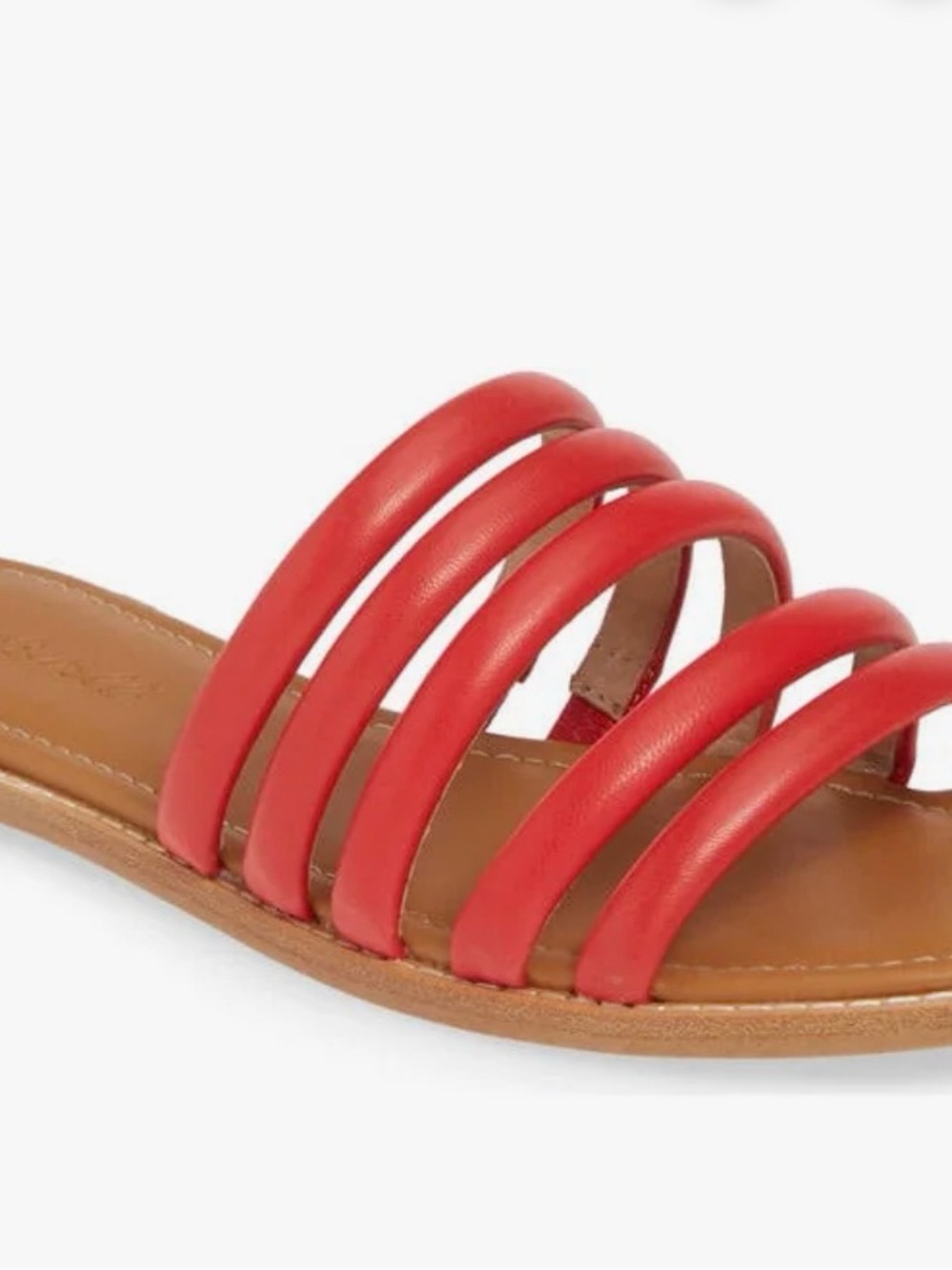 Madewell Red Multi-Strap Slide Sandals
